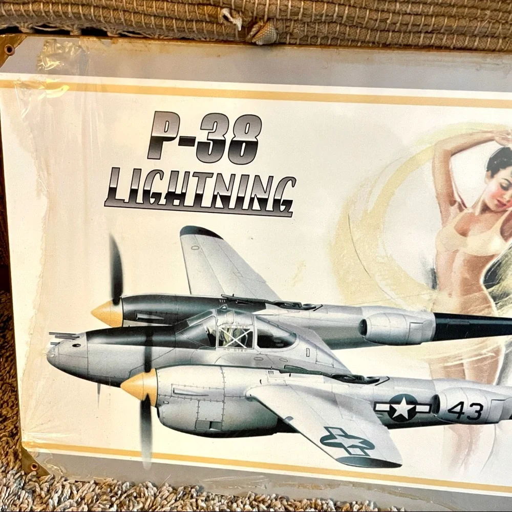 NEW Heavy Duty Steel P-36 Lightning Metal Sign